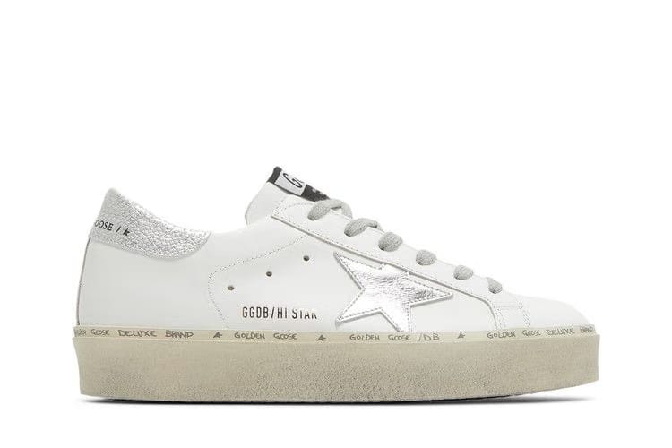 Golden Goose Hi Star White Silver Womens