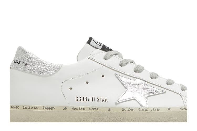 Golden Goose Hi Star White Silver Womens