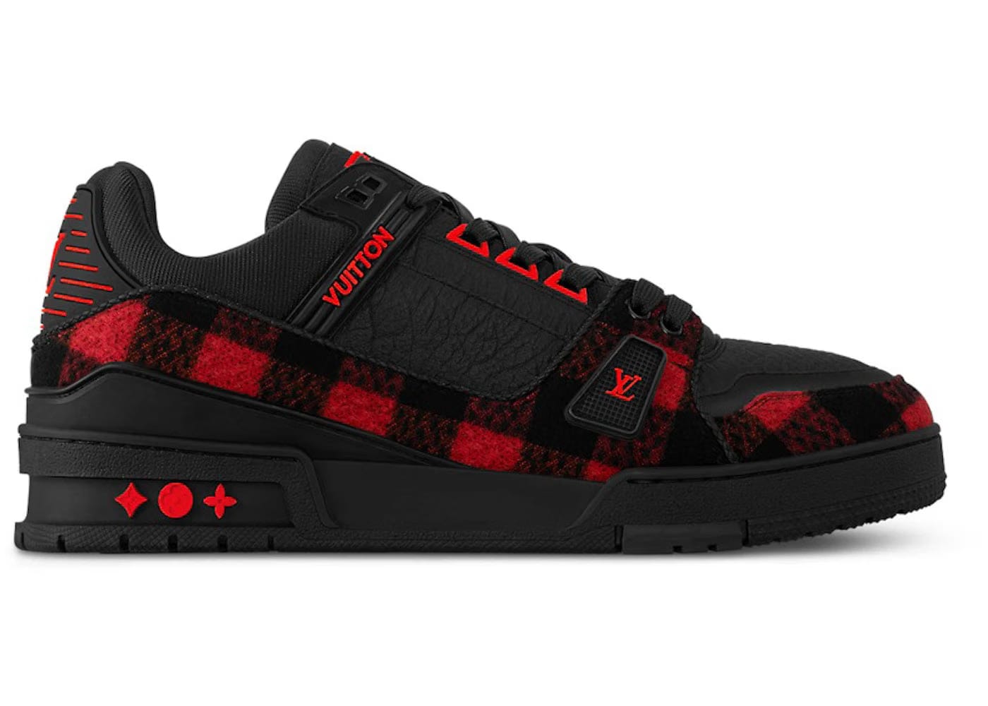 Louis Vuitton Lv Trainer Black Red Felt
