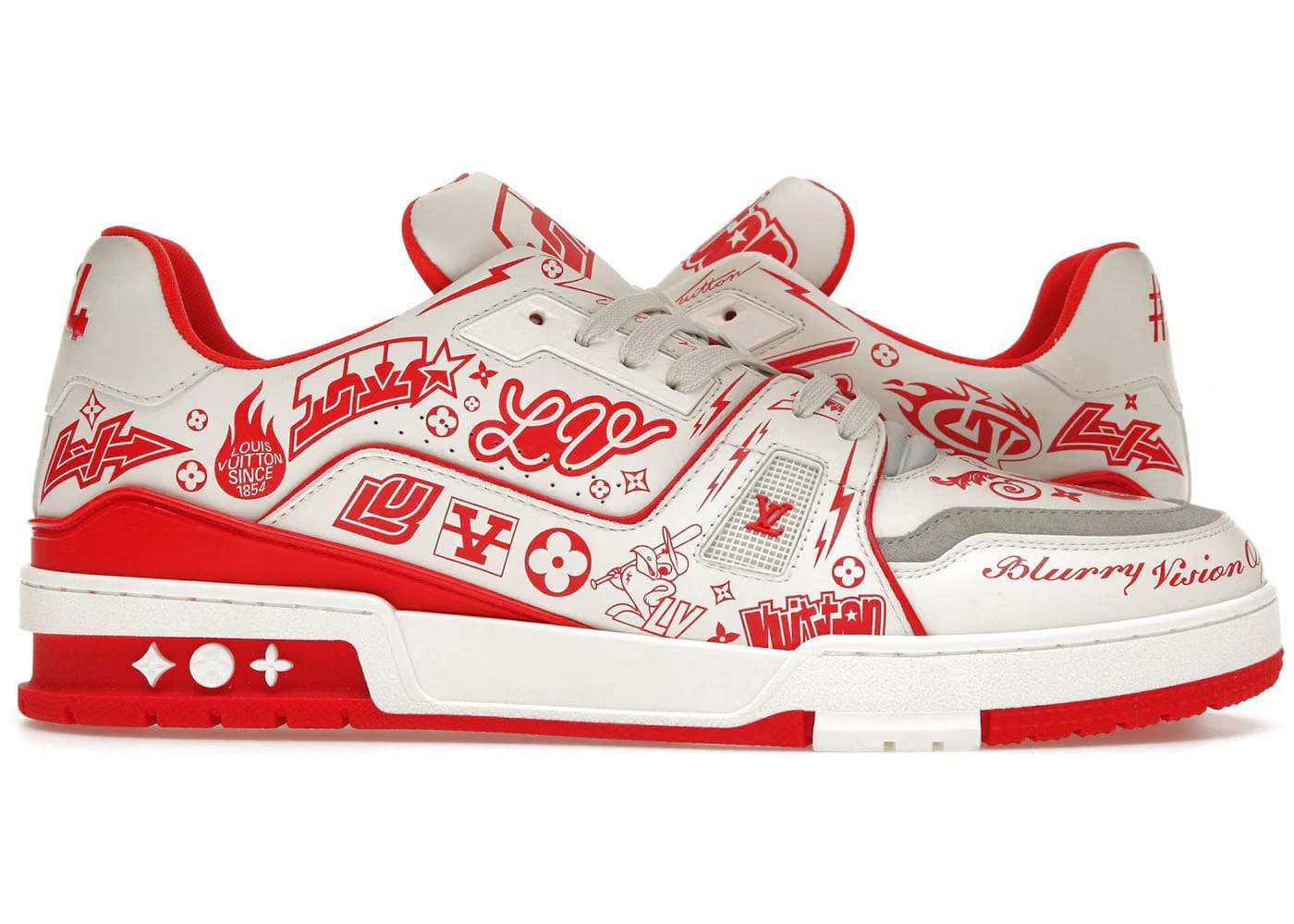 Louis Vuitton Trainer Red Graffiti