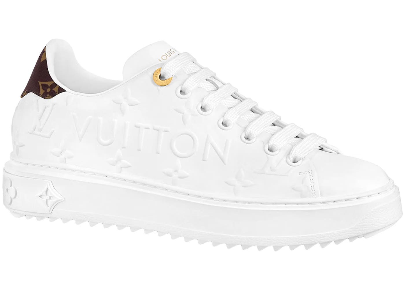 Louis Vuitton Time Out Debossed Lv Monogram Leather White White (Women'S)