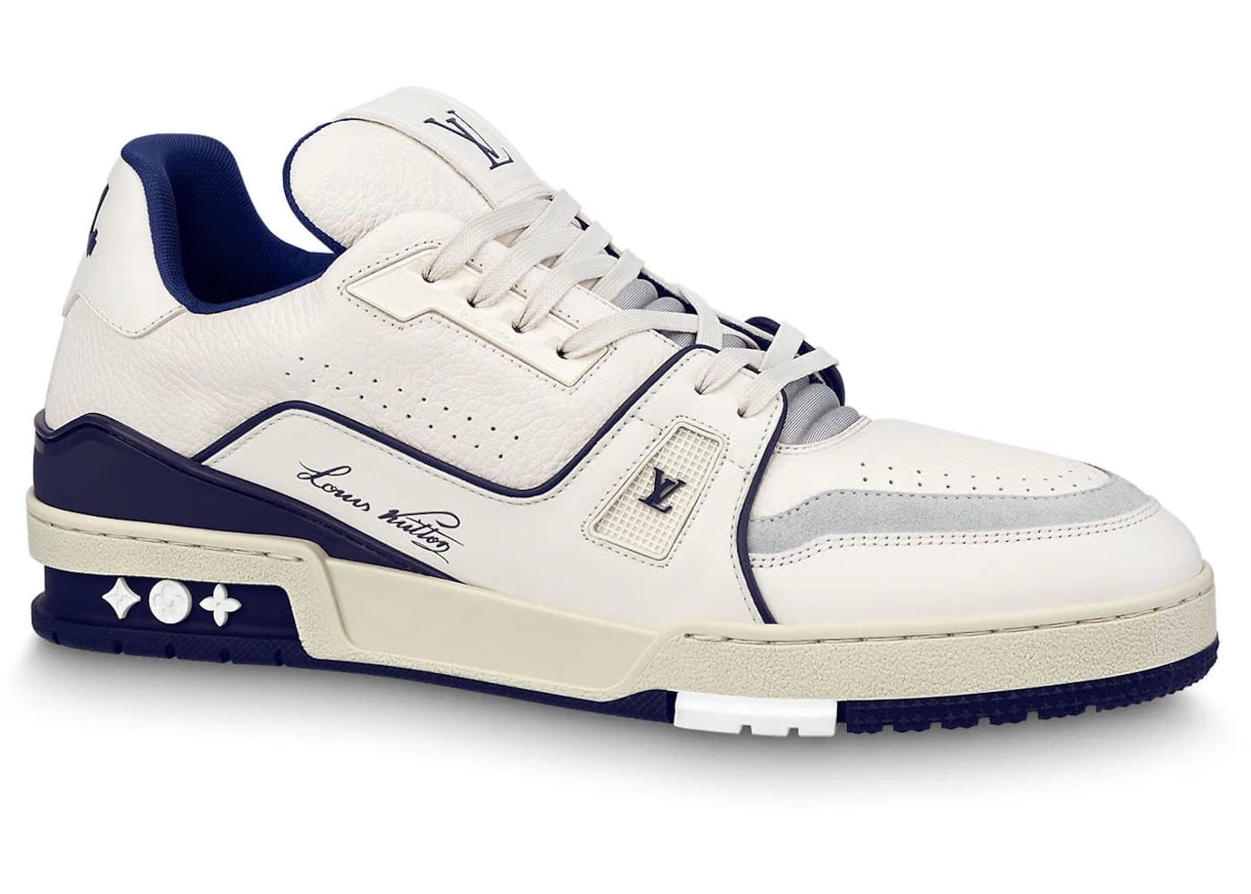 Louis Vuitton Trainer Low #54 Signature - White Marine