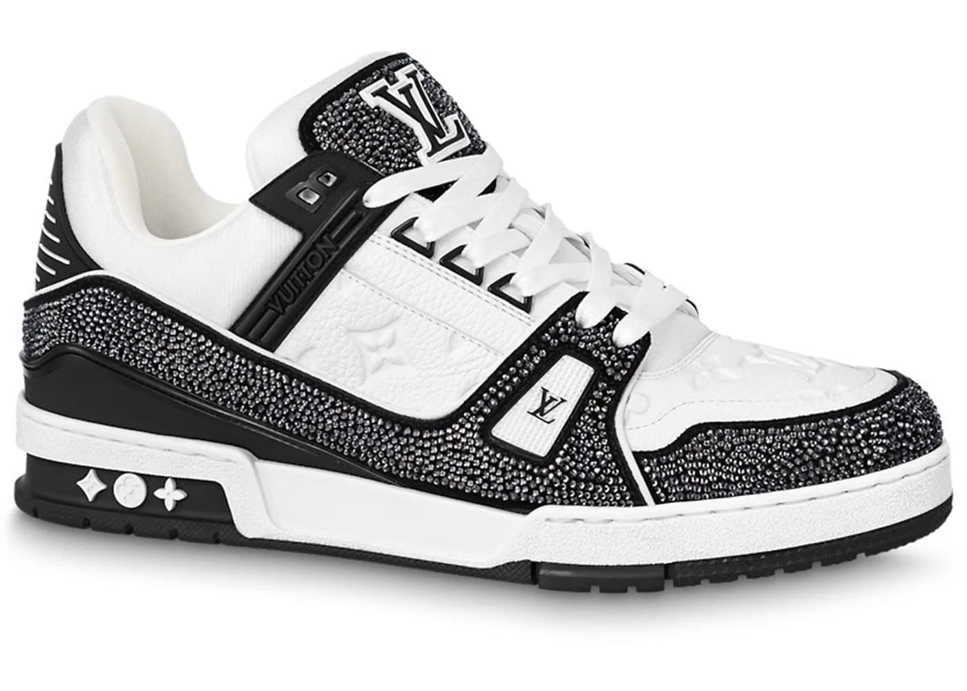 Louis Vuitton Trainer Swarovski - White Black