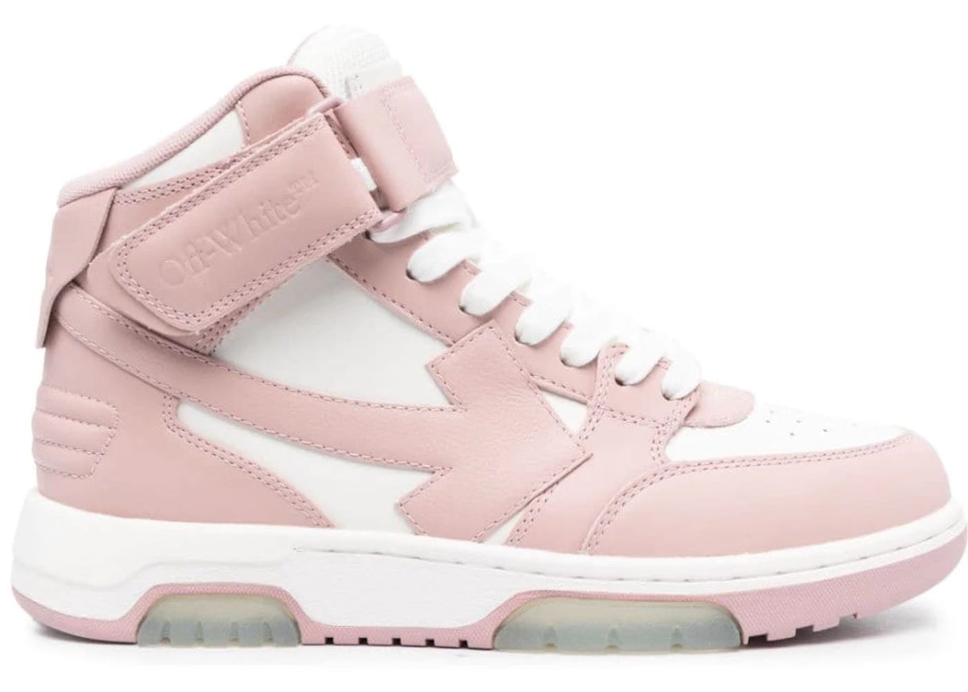 Off-White Out Of Office Mid Top White Pink Womens