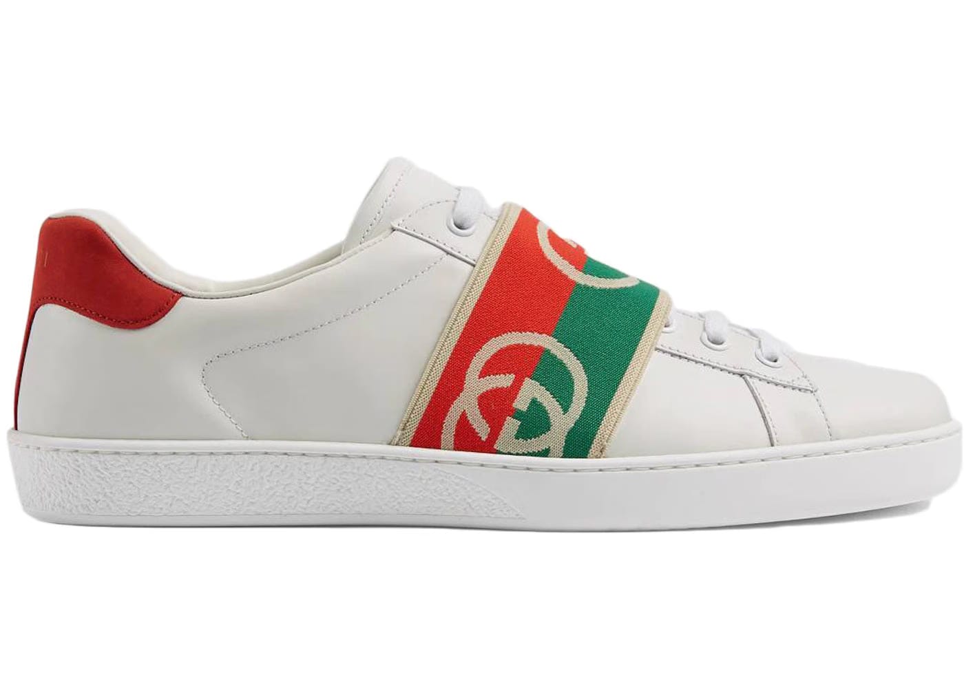 Gucci Ace Elastic Web Interlocking Gg White