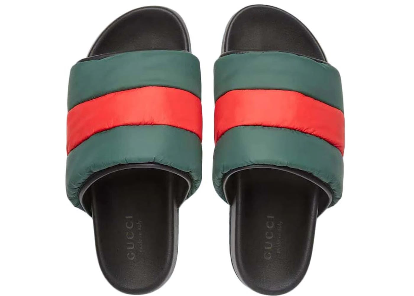Gucci Padded Web Slide Red Green