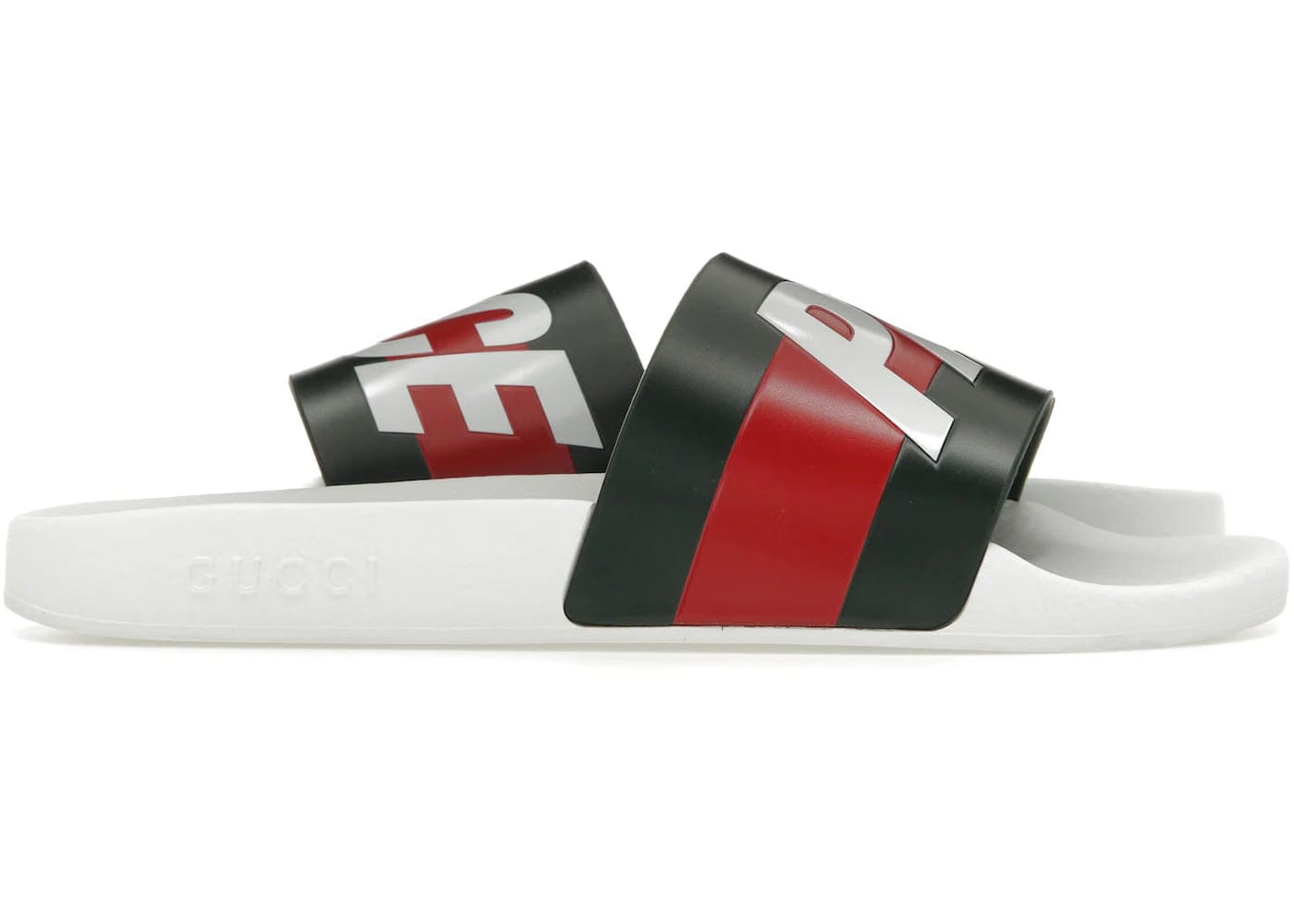 Palace x Gucci Logo Web Slide Sandal White