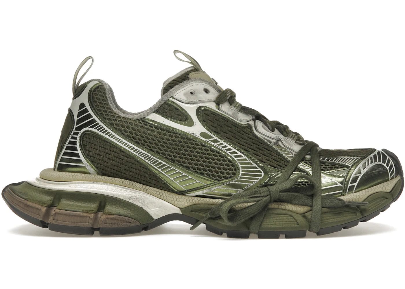 Balenciaga 3XL Sneaker Worn-Out - Dark Green Light Beige