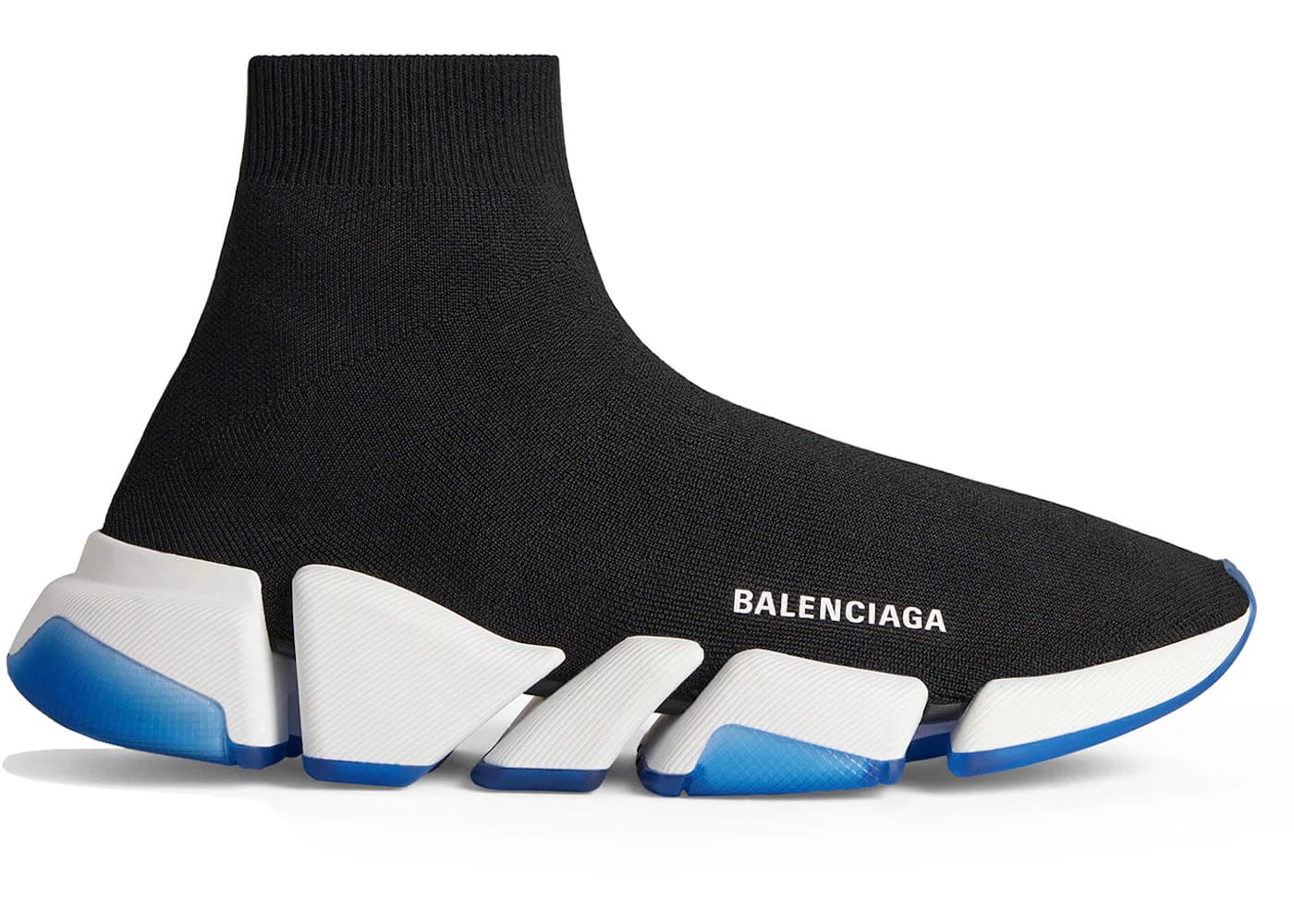 Balenciaga Speed 2.0 Clear Sole Black White Blue