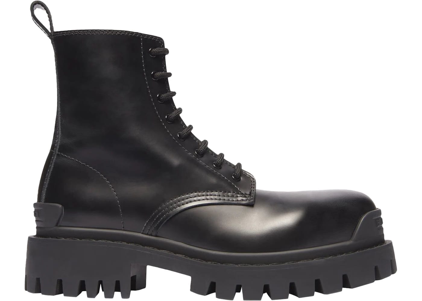 Balenciaga Strike Lace-Up Boot Black Womens