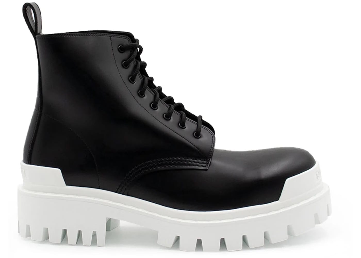 Balenciaga Strike Lace-Up Boot Black White