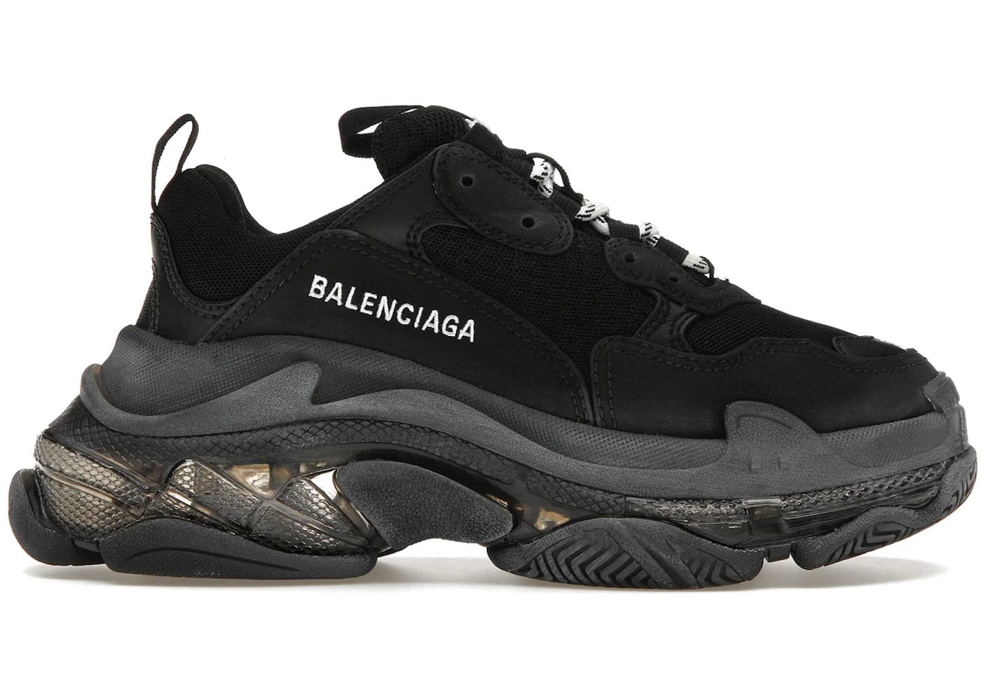 Balenciaga Triple S Clear Sole Double Black Womens