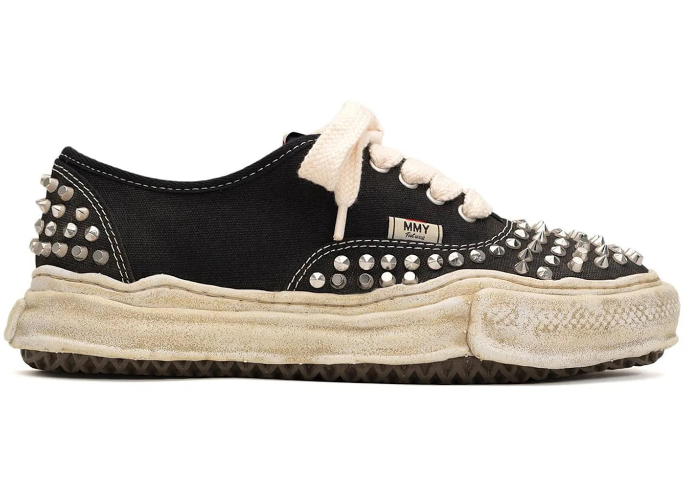 Maison Mihara Yasuhiro Baker Og Sole Studded Canvas Low Black