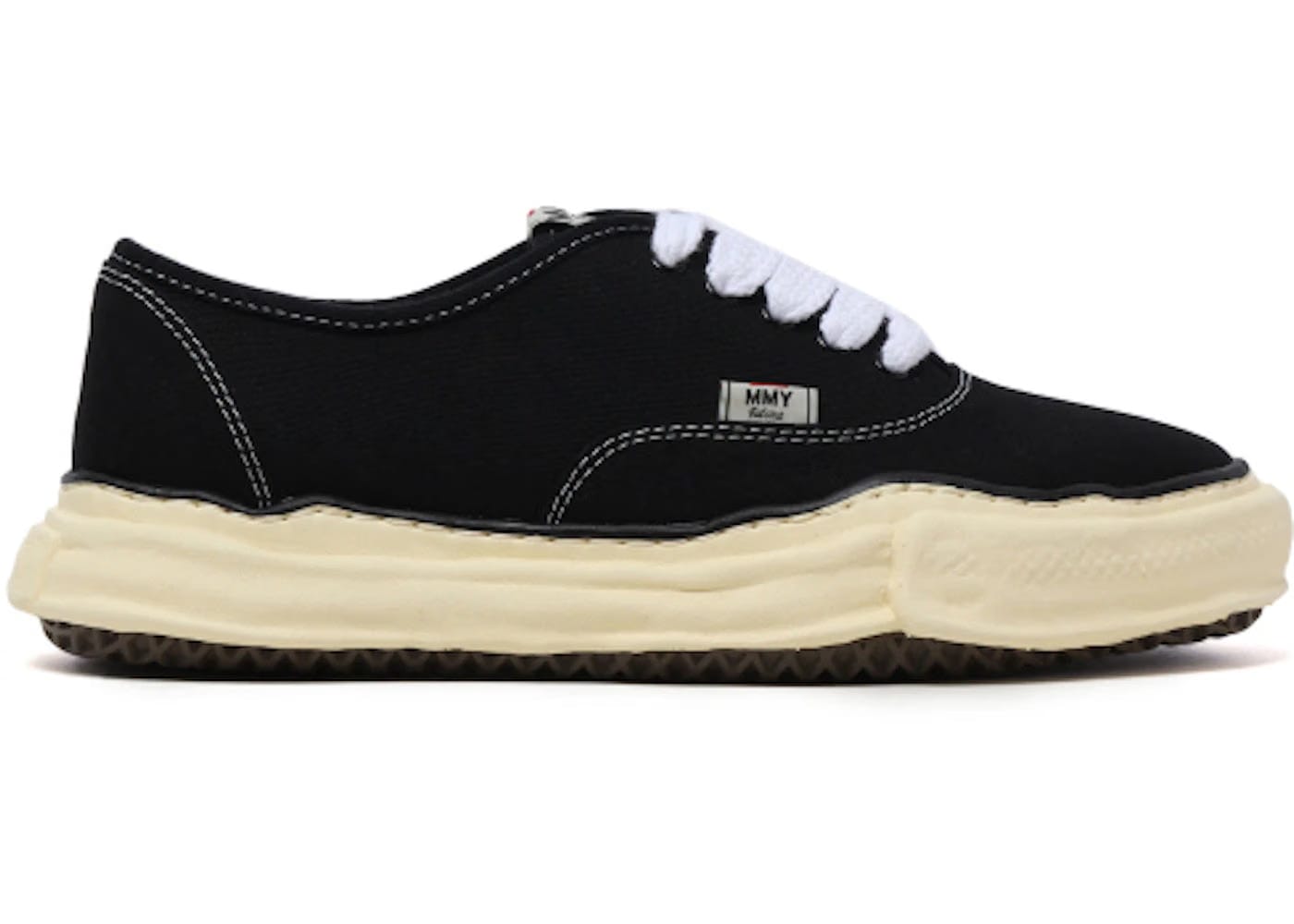 Maison Mihara Yasuhiro Baker Vintage Og Sole Canvas Low Black White