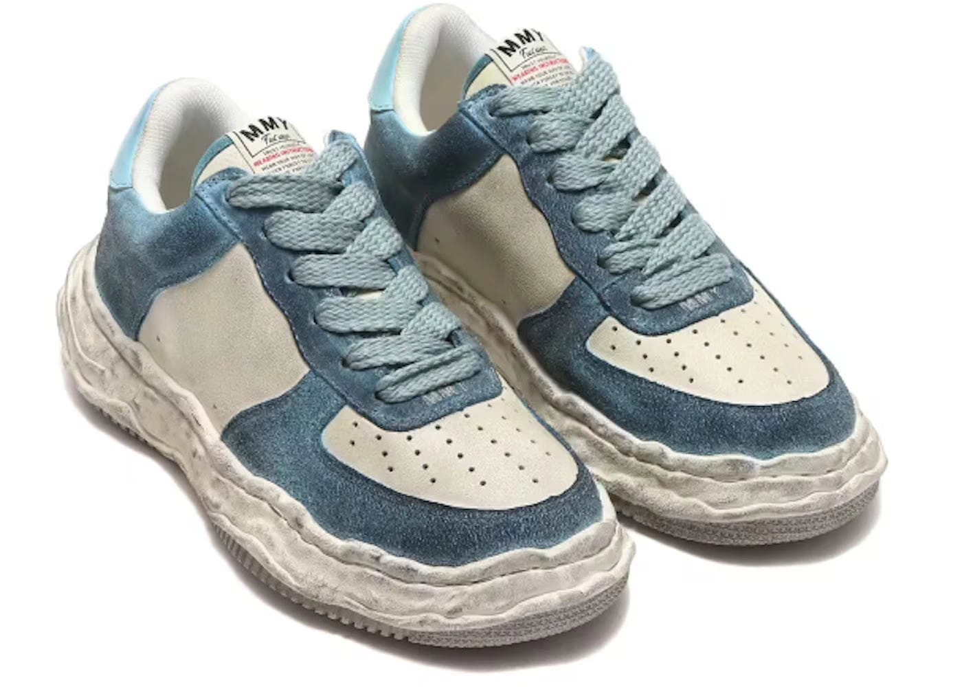 Maison Mihara Yasuhiro Wayne Og Sole Dr Leather Low Vintage Blue
