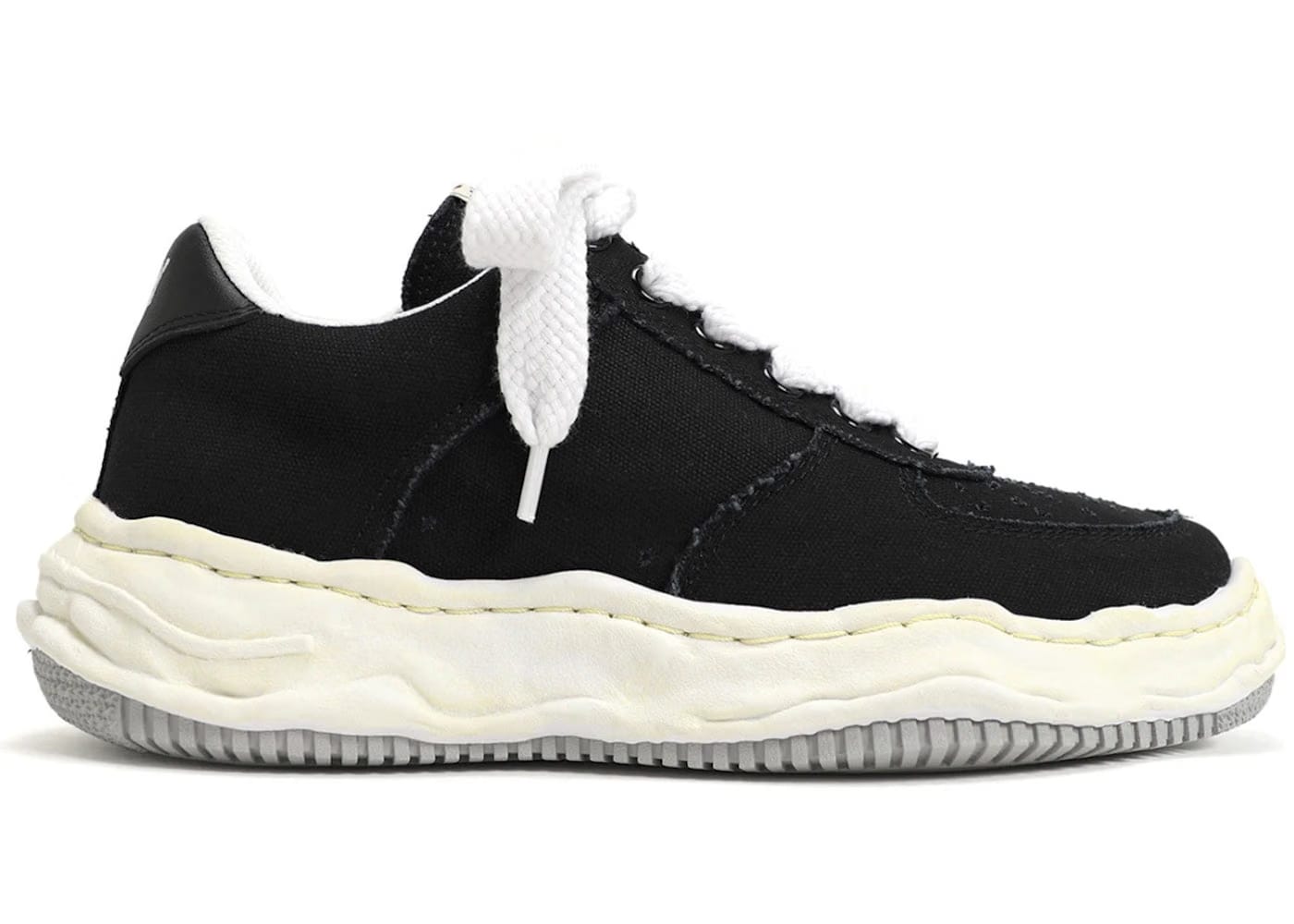 Maison Mihara Yasuhiro Wayne Og Sole Washed Canvas Low Black