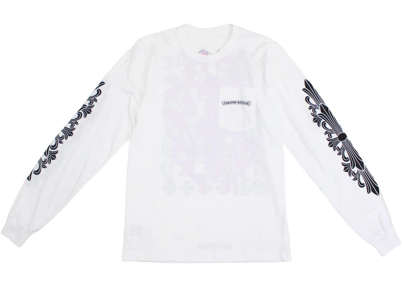 Chrome Hearts Eye Chart Dagger Longsleeve T-Shirt White/Pink