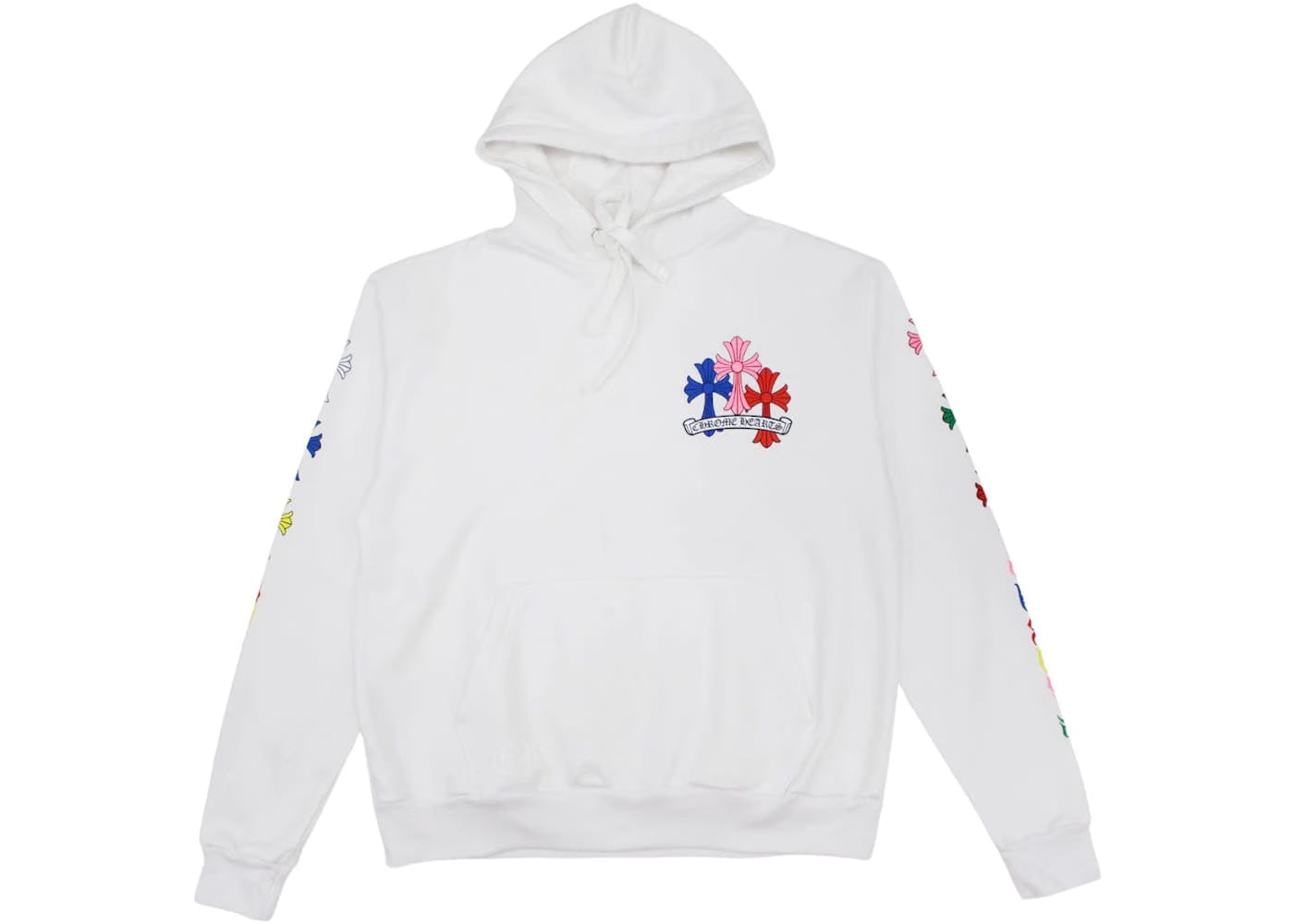 Chrome Hearts Multi Color Cross Hoodie White