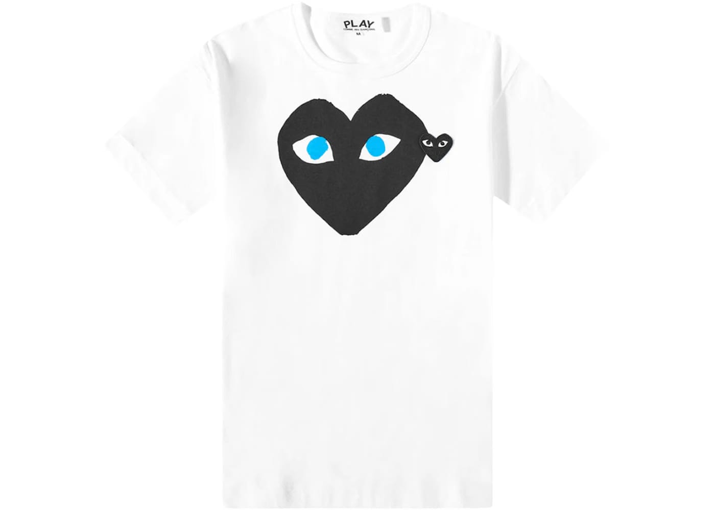 Comme Des Garcons Play Play Double Heart Logo T-Shirt White/Black