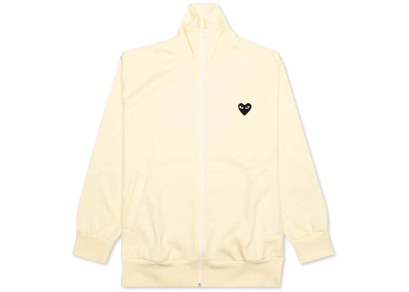 Comme Des Garcons Play Big Black Heart Zip Up Sweatshirt Ivory