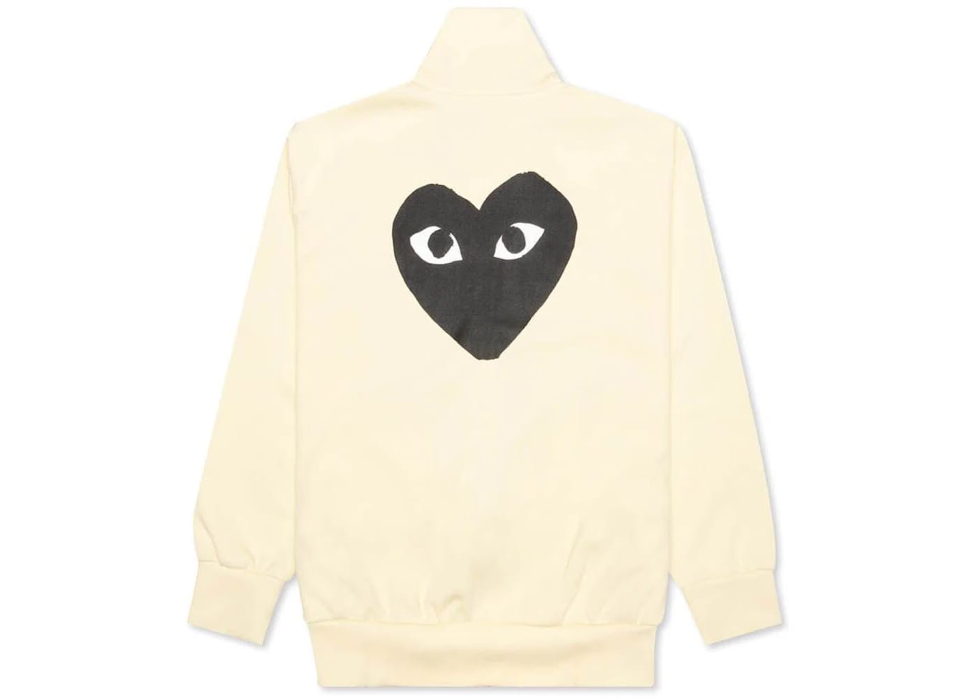 Comme Des Garcons Play Big Black Heart Zip Up Sweatshirt Ivory