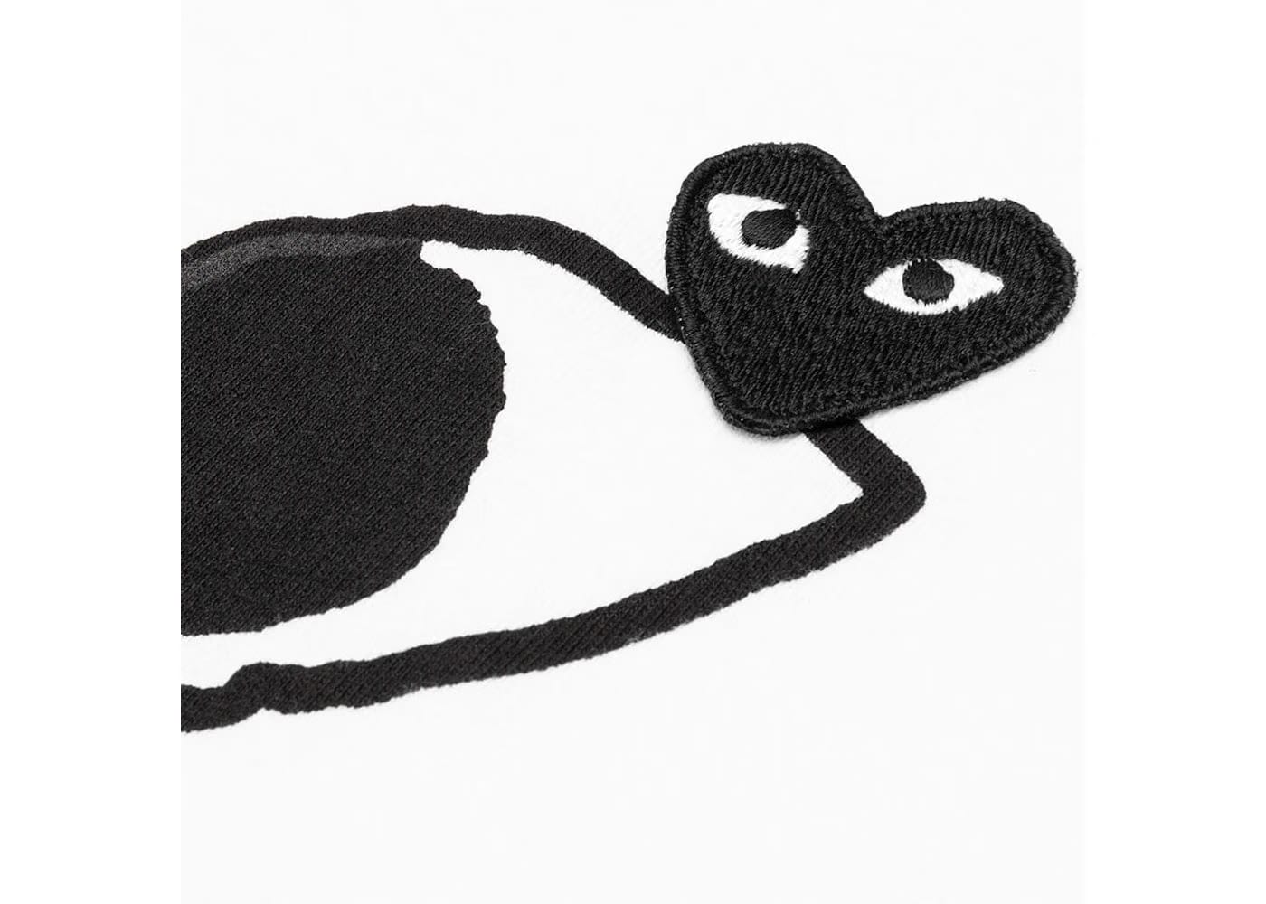 Comme Des Garcons Play Black Emblem Outline T-Shirt White