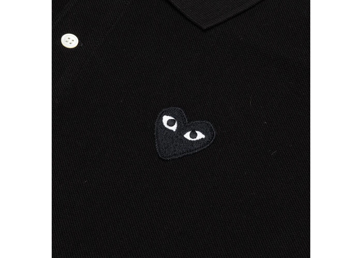 Comme Des Garcons Play Black Emblem Polo Black