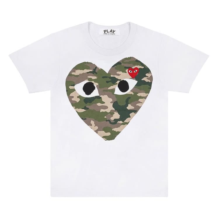 Comme Des Garcons Play Camouflage Heart T-Shirt White