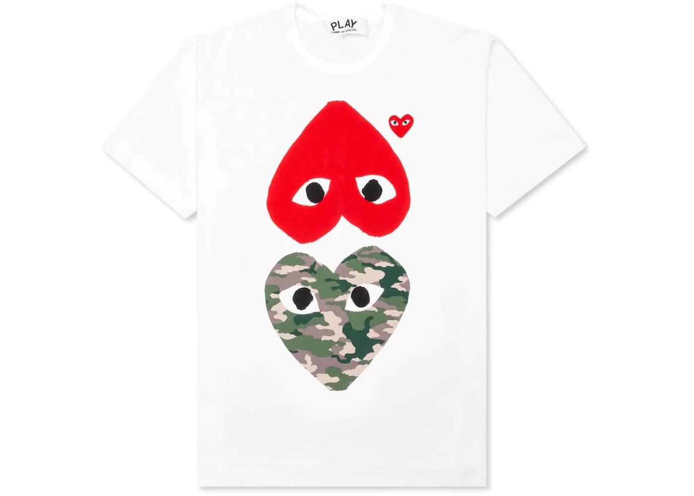 Comme Des Garcons Play Camouflage Mirror Heart T-Shirt White