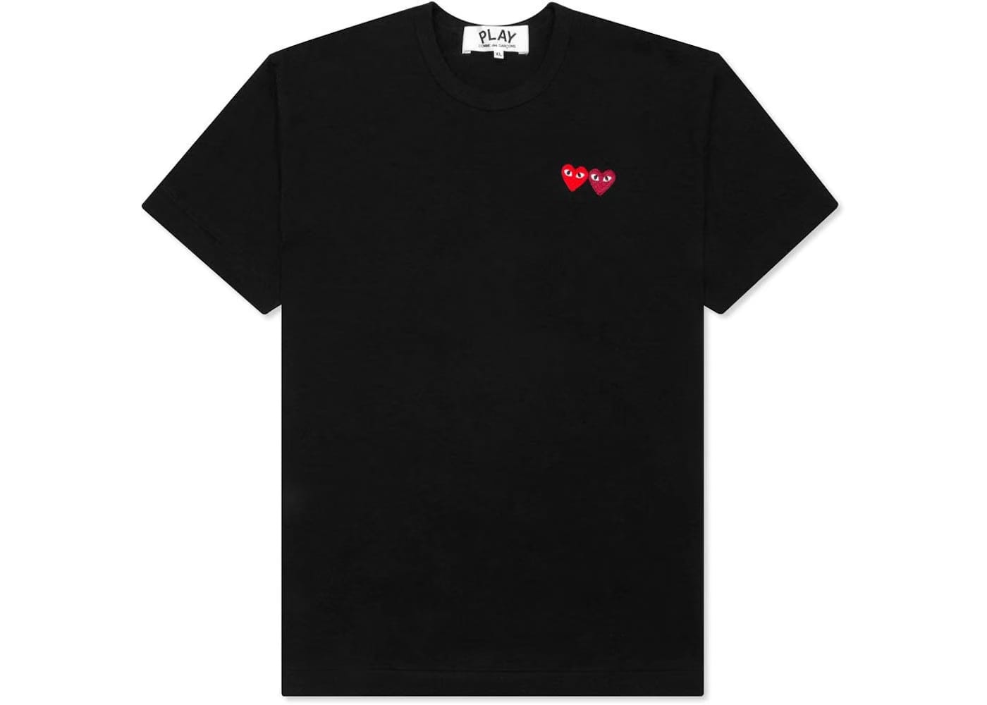 Comme Des Garcons Play Double Hearts T-Shirt Black