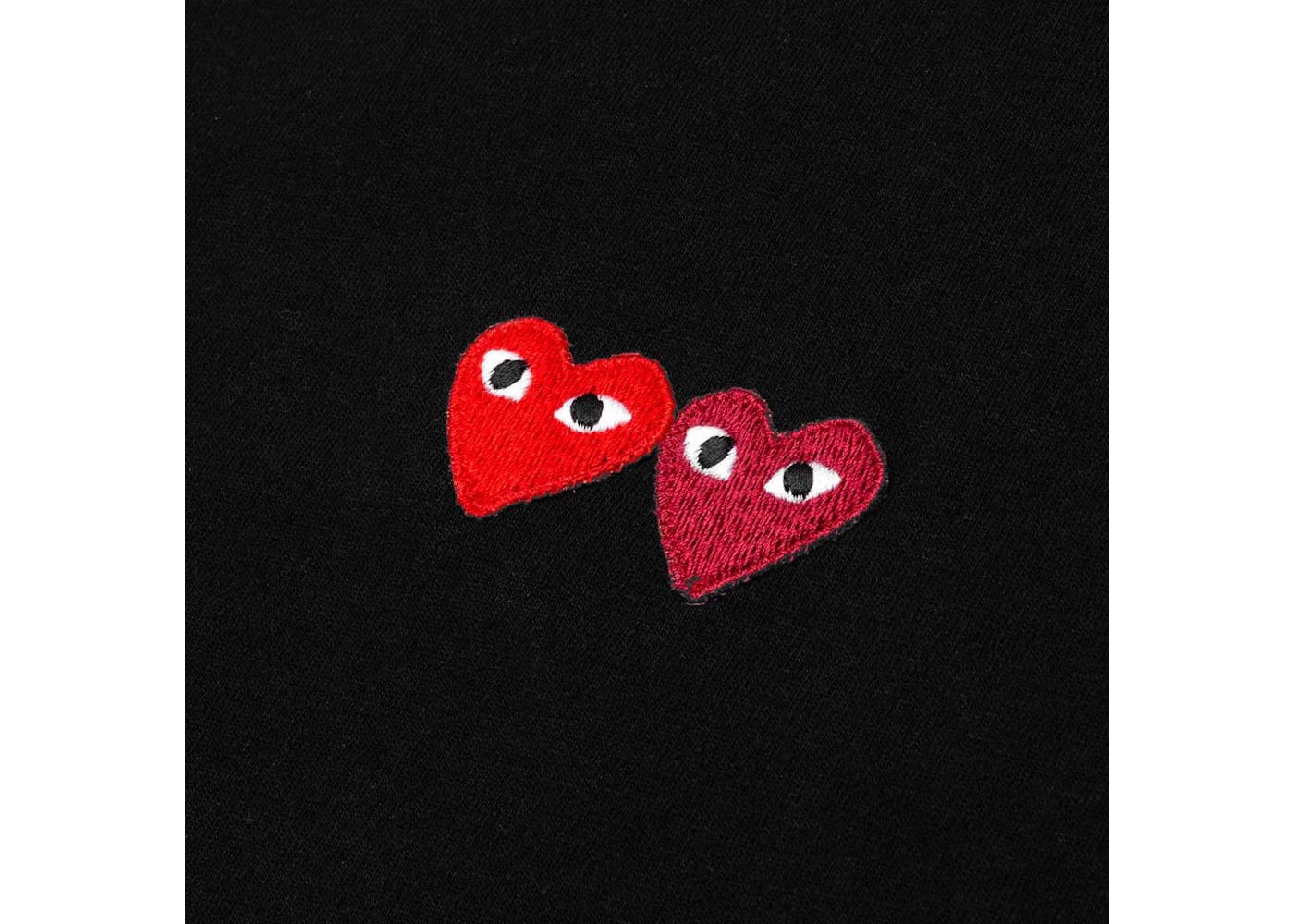 Comme Des Garcons Play Double Hearts T-Shirt Black
