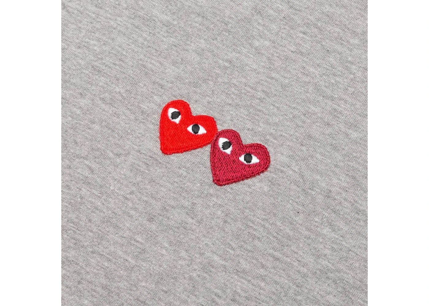 Comme Des Garcons Play Double Hearts T-Shirt Grey