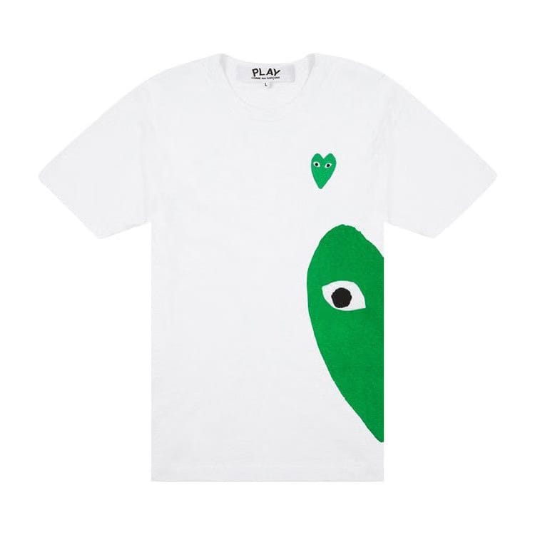 Comme Des Garcons Play Green Emblem Heart T-Shirt White