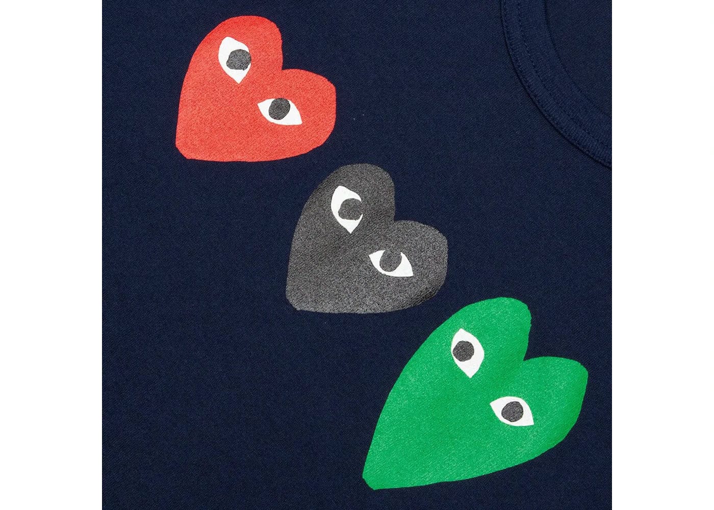 Comme Des Garcons Play Multi Heart T-Shirt Navy