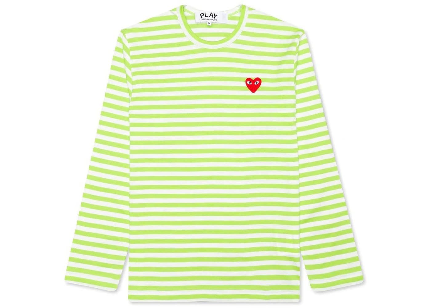 Comme Des Garcons Play Pastelle Striped L/S T-Shirt Green/White