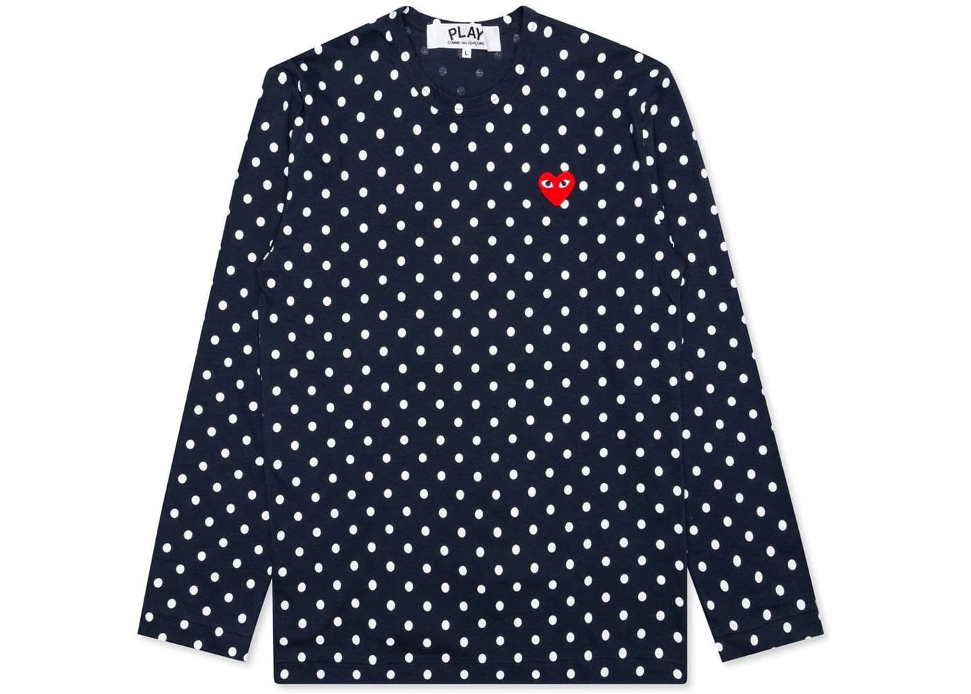 Comme Des Garcons Play Polka Dot L/S T-Shirt Navy