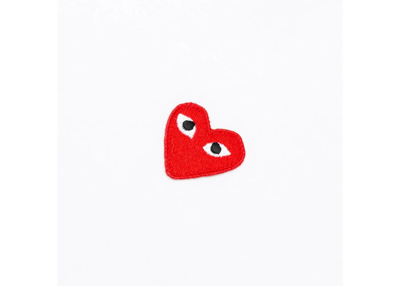 Comme Des Garcons Play Polka Dot Navy Half Heart T-Shirt White
