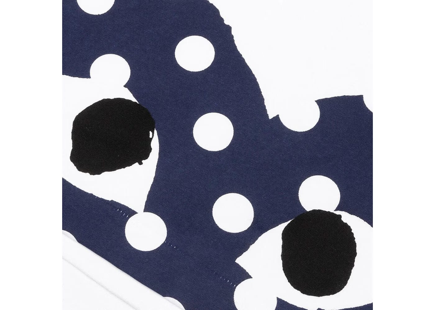 Comme Des Garcons Play Polka Dot Navy Half Heart T-Shirt White
