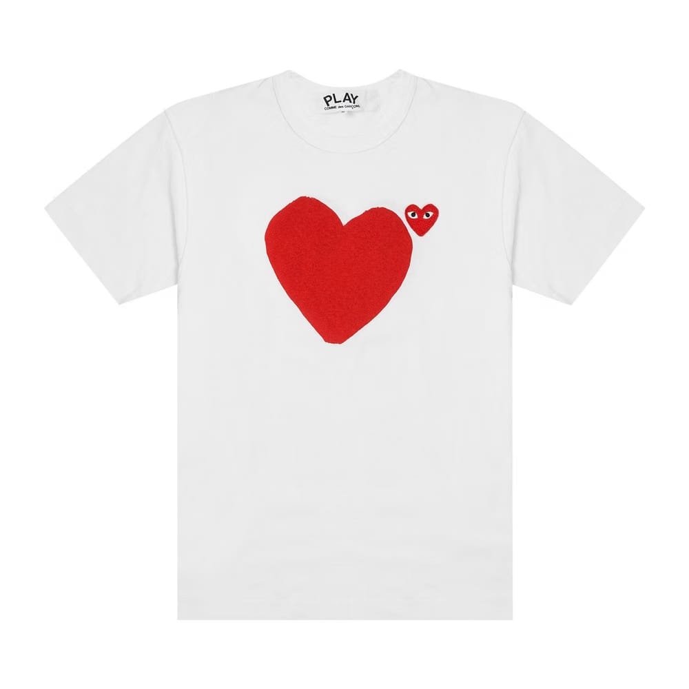 Comme Des Garcons Play Red Emblem No Eyes T-Shirt White