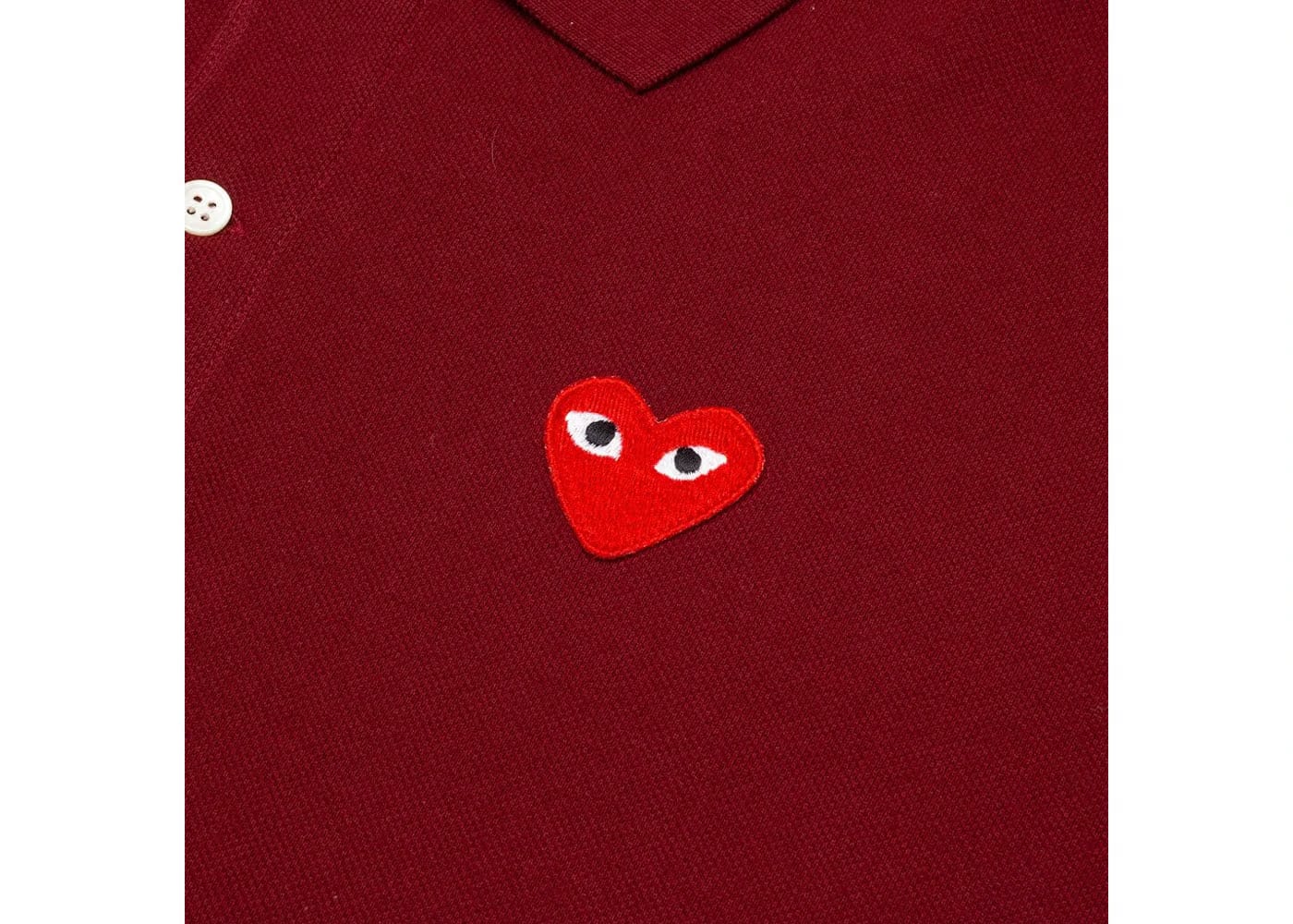 Comme Des Garcons Play Red Emblem Polo Burgundy