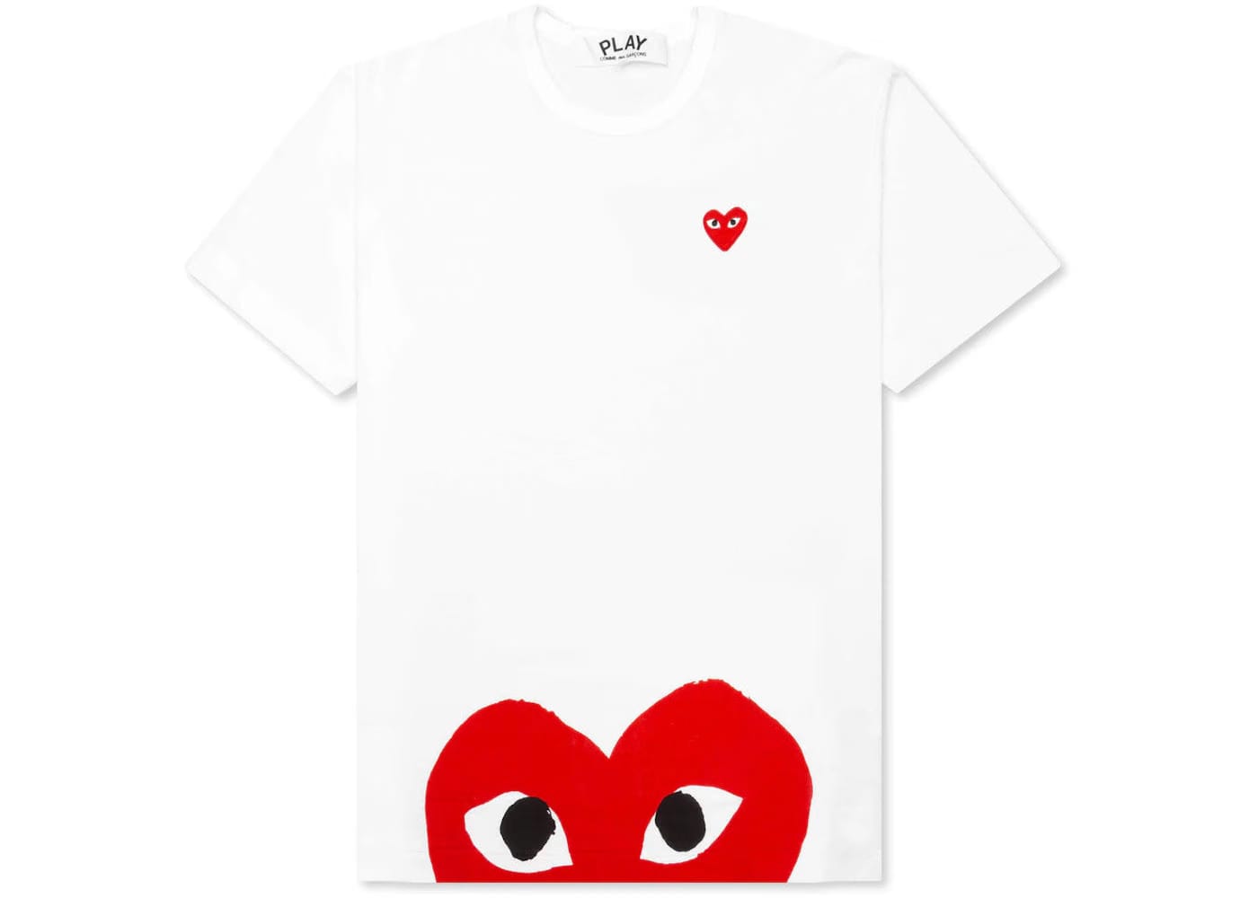 Comme Des Garcons Play Red Half Heart T-Shirt White