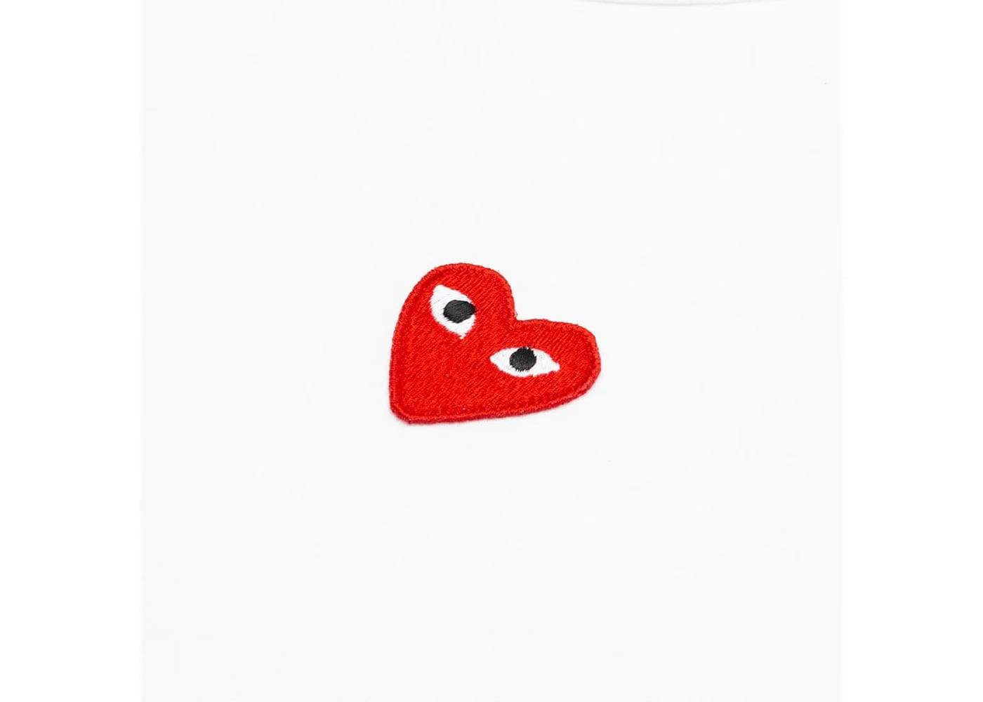 Comme Des Garcons Play Red Half Heart T-Shirt White