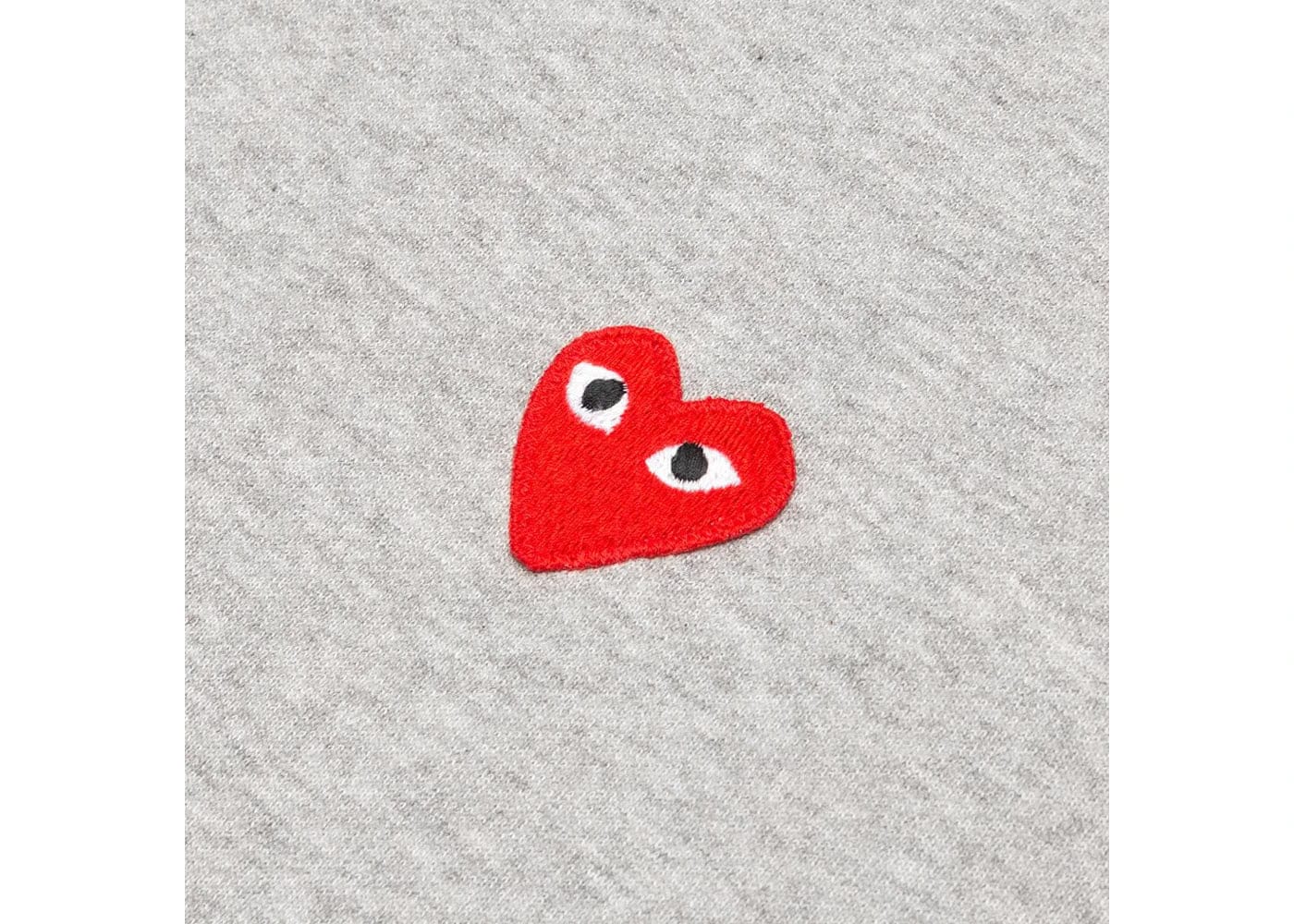 Comme Des Garcons Play Red Heart Hoodie Grey
