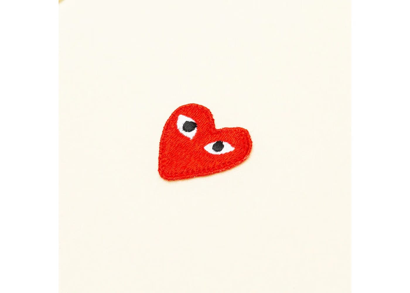 Comme Des Garcons Play Red Heart Hoodie Ivory