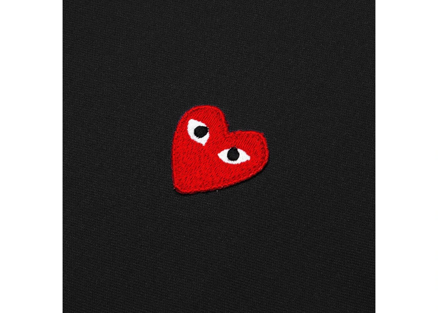 Comme Des Garcons Play Red Heart Zip Up Hoodie Black