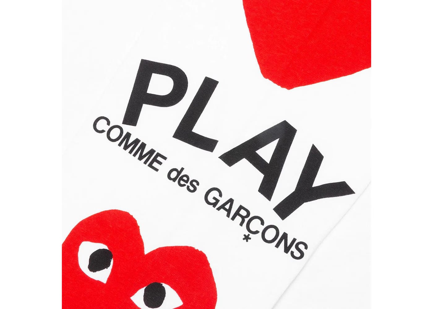 Comme Des Garcons Play Red Printed Sleeve L/S T-Shirt White
