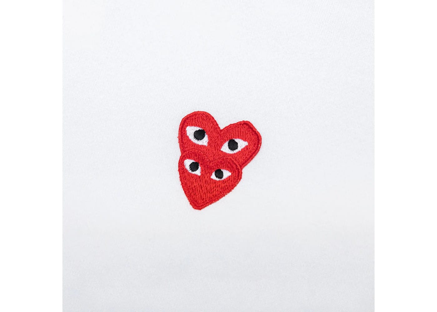 Comme Des Garcons Play Red Stacked Heart Zip Up Hoodie White