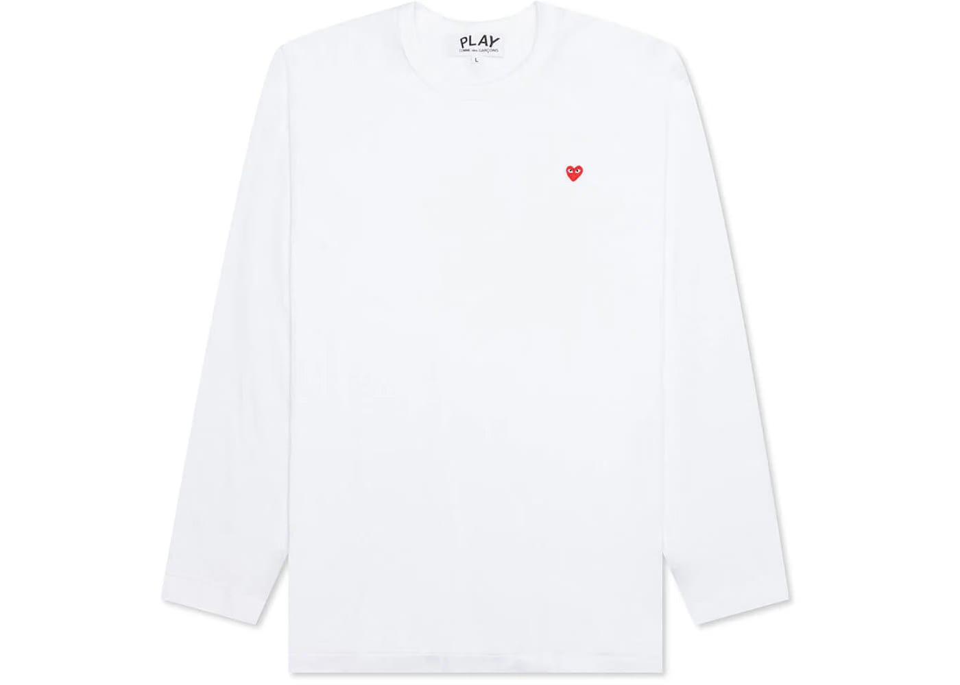 Comme Des Garcons Play Small Red Heart L/S T-Shirt White