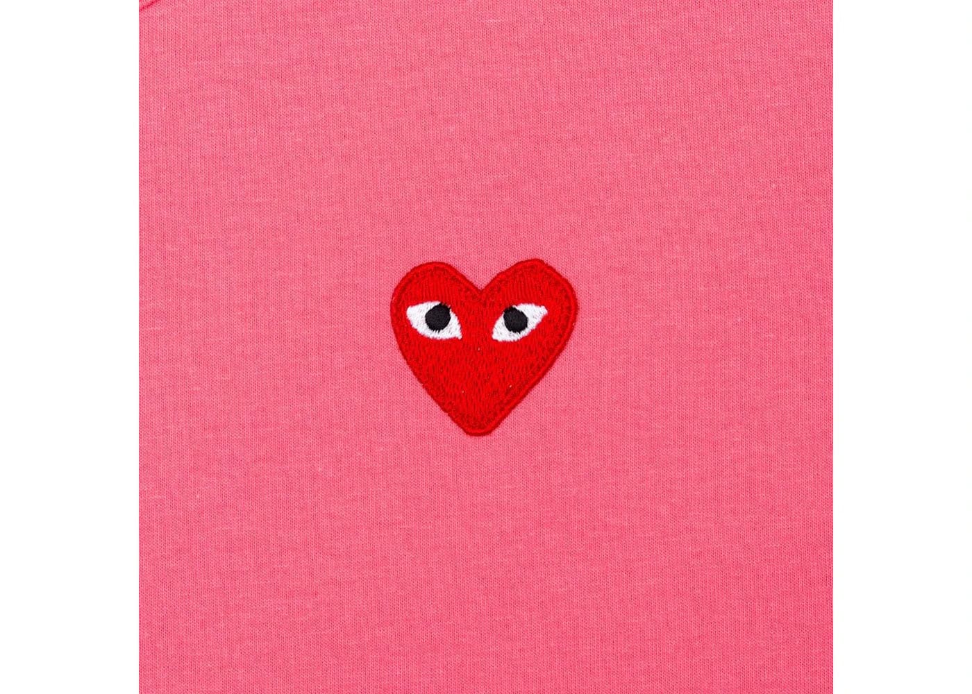 Comme Des Garcons Play Women'S Pastelle Red Emblem T-Shirt Pink