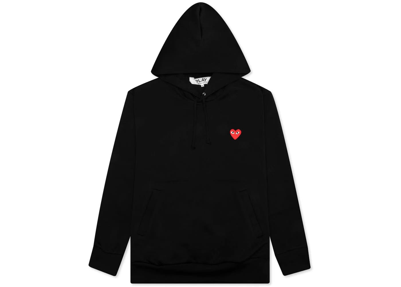 Comme Des Garcons Play Women'S Red Heart Hoodie Black
